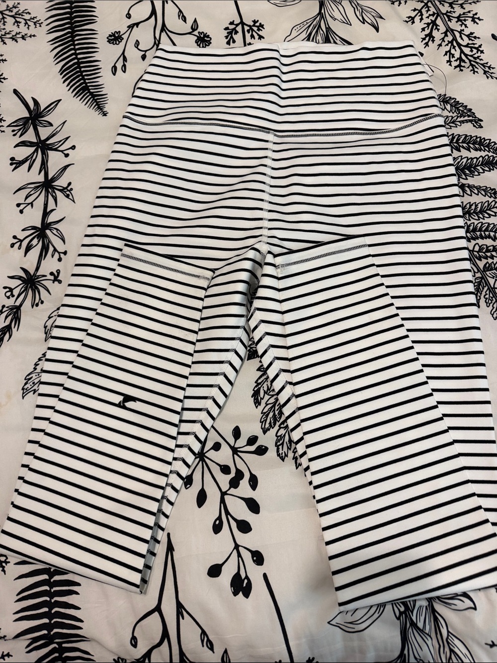 Glyder Black and White Striped Leggings
